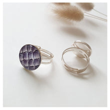 Charger l'image dans la galerie, Bague argent et cuir de saumon