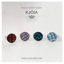 Charger l'image dans la galerie, Bague argent et cuir de saumon