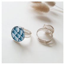 Charger l'image dans la galerie, Bague argent et cuir de saumon