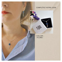 Charger l'image dans la galerie, Boucle d'oreille - Mini PLUME - cuir de saumon