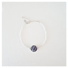 Charger l'image dans la galerie, Bracelet argent et cuir de saumon