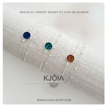 Charger l'image dans la galerie, Bracelet- Triple rangs - cuir de saumon