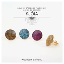 Charger l'image dans la galerie, Grande puce plaqué or- cuir de saumon