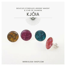 Charger l'image dans la galerie, Grande puce argent- cuir de saumon
