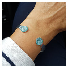 Charger l'image dans la galerie, Jonc argent et cuir de saumon