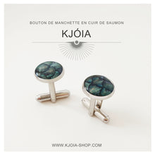 Charger l'image dans la galerie, Bouton de manchette - cuir de saumon