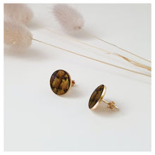 Charger l'image dans la galerie, Grande puce plaqué or- cuir de saumon