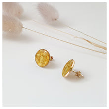 Charger l'image dans la galerie, Grande puce plaqué or- cuir de saumon