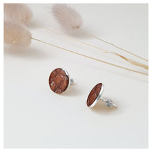 Charger l'image dans la galerie, Grande puce argent- cuir de saumon