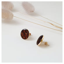 Charger l'image dans la galerie, Grande puce plaqué or- cuir de saumon