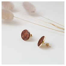 Charger l'image dans la galerie, Grande puce plaqué or- cuir de saumon