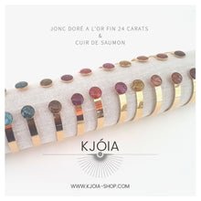 Charger l'image dans la galerie, Jonc doré et cuir de saumon