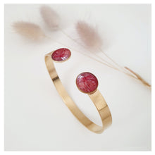 Charger l'image dans la galerie, Jonc doré et cuir de saumon