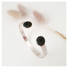 Charger l'image dans la galerie, Jonc argent et cuir de saumon