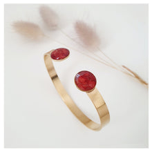 Charger l'image dans la galerie, Jonc doré et cuir de saumon