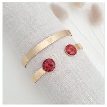 Charger l'image dans la galerie, Jonc doré et cuir de saumon