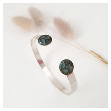 Charger l'image dans la galerie, Jonc argent et cuir de saumon