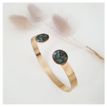 Charger l'image dans la galerie, Jonc doré et cuir de saumon