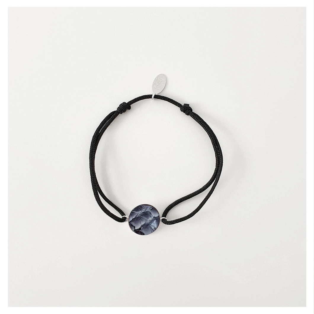 Bracelet cordon et cuir de saumon